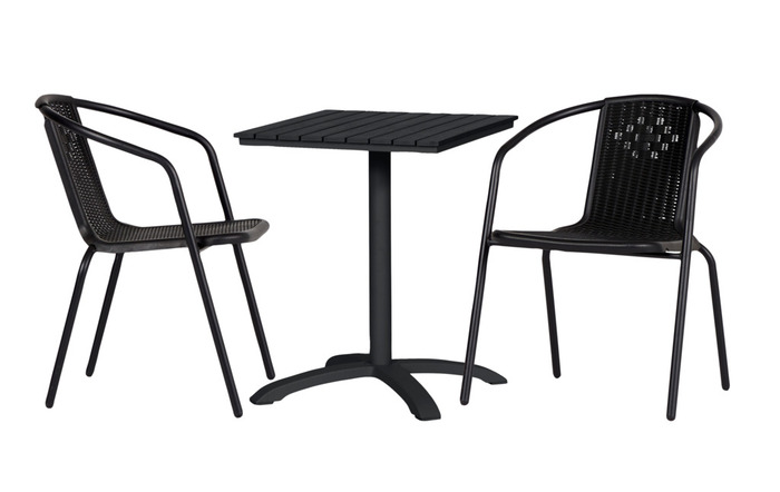 Cafébord Dover 58 x 58 cm alu/nonwood sort - Sunlife